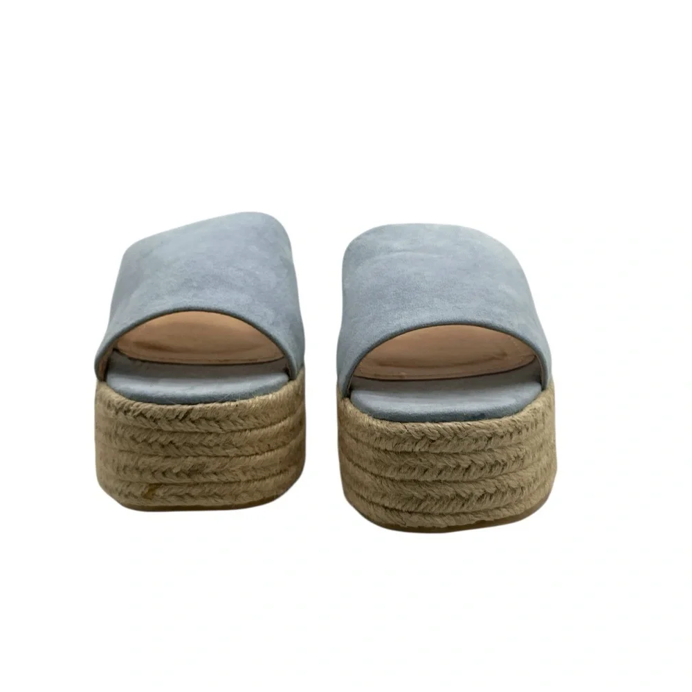 New in‎ box | Lulu's Baby Blue Suede O’ahu 2 Platform Espadrille Slides